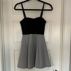 Material Girl Black and White Striped Mini Dress